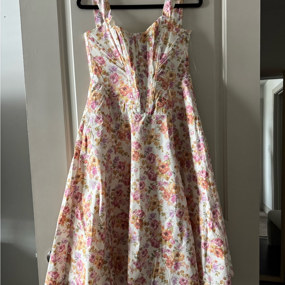 House of CB Saira Ivory Floral Midi Dress